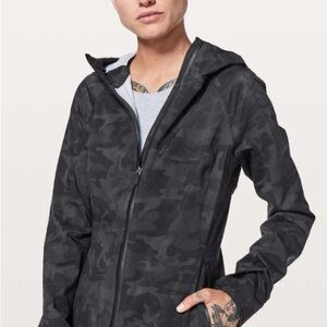 lululemon athletica Women's Black Camo The Rain is Calling Jacket